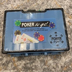 Poker To Go! Mini Chip Travel Poker Set NEW Sealed